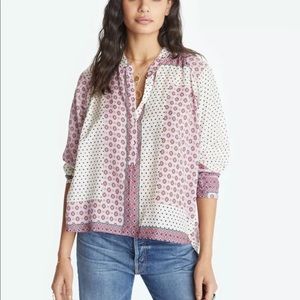 Xirena Allie blouse printed boho purple/white large
